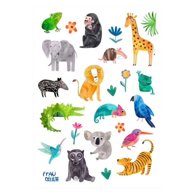 Wasserfeste Sticker Wilde Tiere