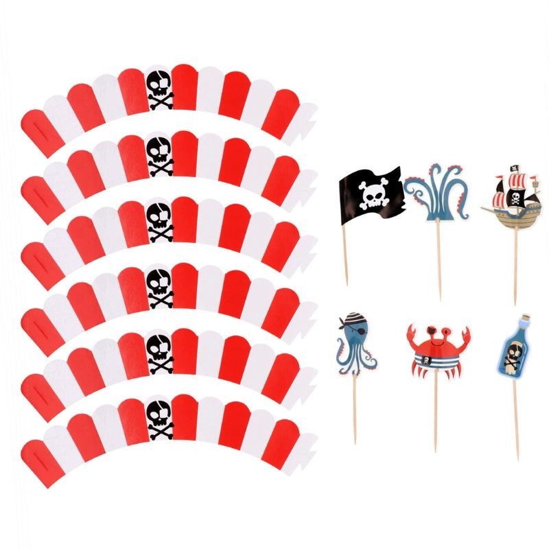 Cupcake Topper & Wrapper Piraten