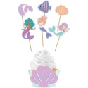 Cupcake Topper & Wrapper Meerjungfrau