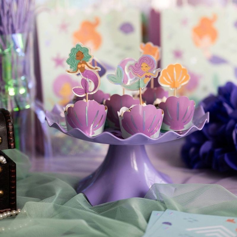 Cupcake Topper & Wrapper Meerjungfrau