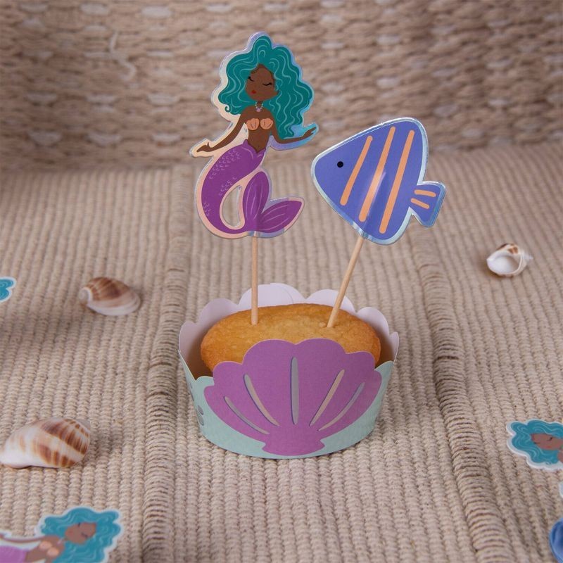 Cupcake Topper & Wrapper Meerjungfrau