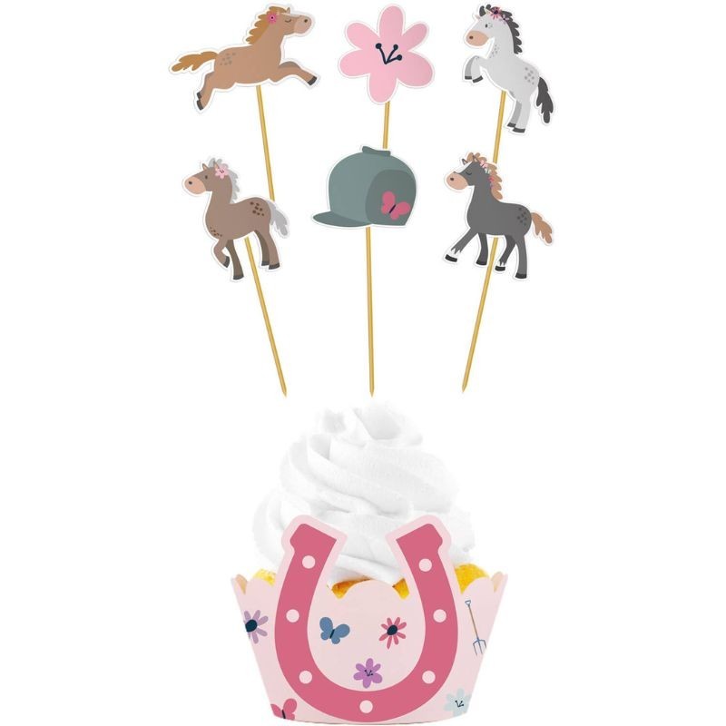 Cupcake Topper & Wrapper Pferde