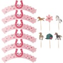 Cupcake Topper & Wrapper Pferde