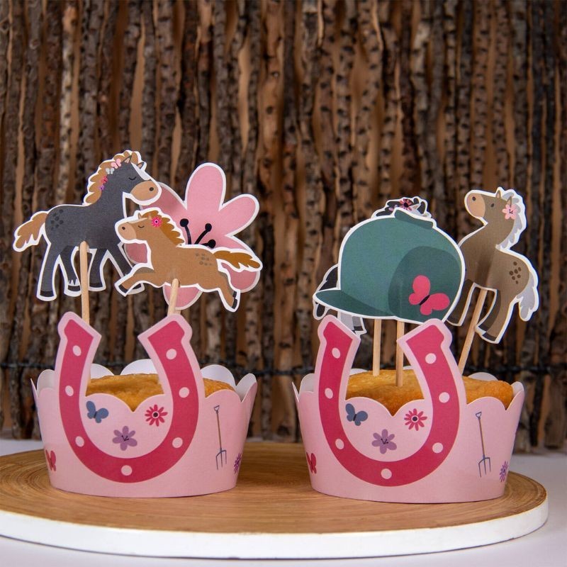 Cupcake Topper & Wrapper Pferde