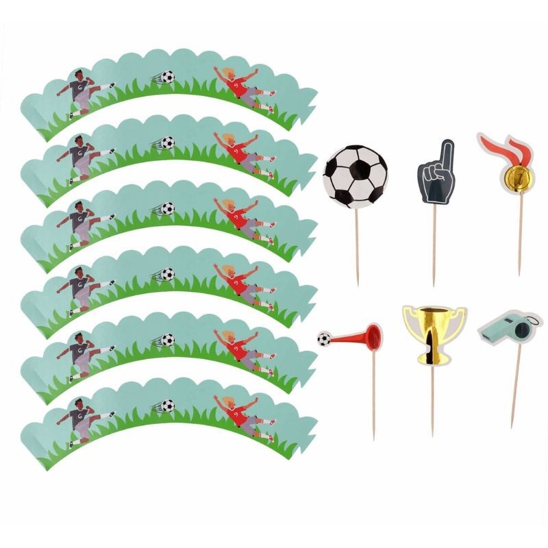 Cupcake Topper & Wrapper Fussball