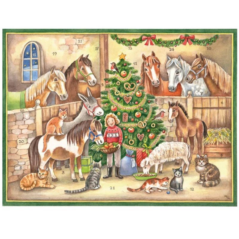 Adventskalender Pferde im Stall