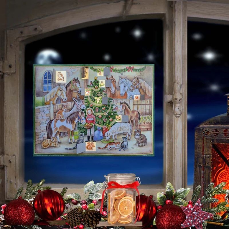 Adventskalender Pferde im Stall