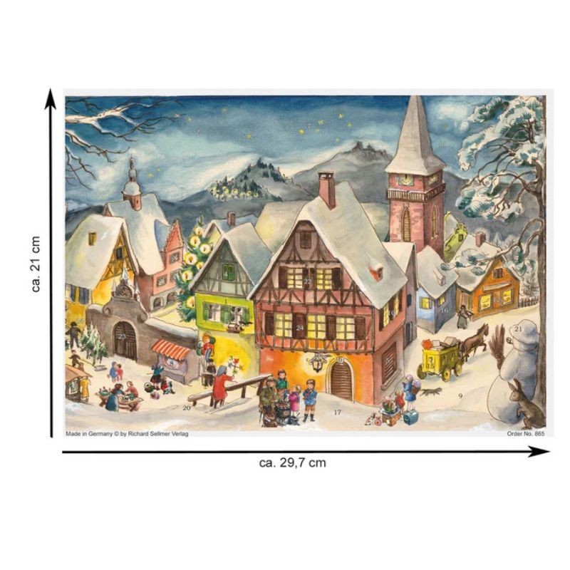 Adventskalender Verschneites Dorf
