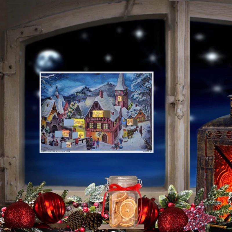 Adventskalender Verschneites Dorf