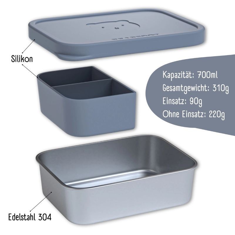 Lunchbox Edelstahl blau