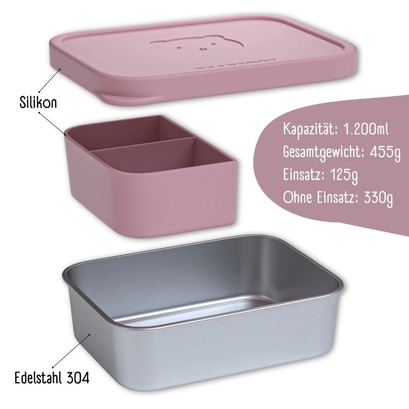 Lunchbox Edelstahl rosa gross