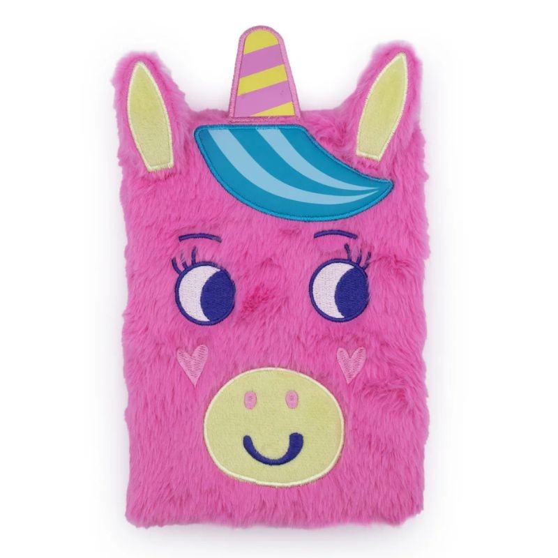 Notizbuch Einhorn Plüsch