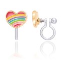 Ohrringe Ohrclips Herz Regenbogen