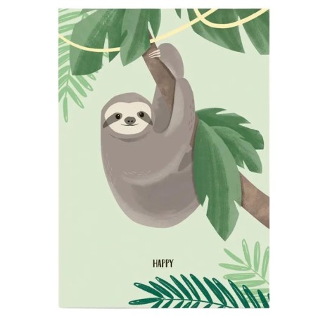 Postkarte Happy Faultier