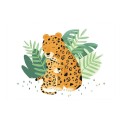 Postkarte Jaguar mit Kind