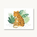 Postkarte Jaguar mit Kind
