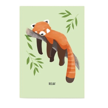 Postkarte Roter Panda Relax