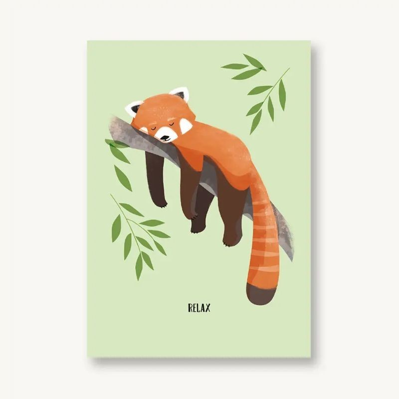 Postkarte Roter Panda Relax