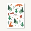 Postkarte Weihnachten Waldtiere