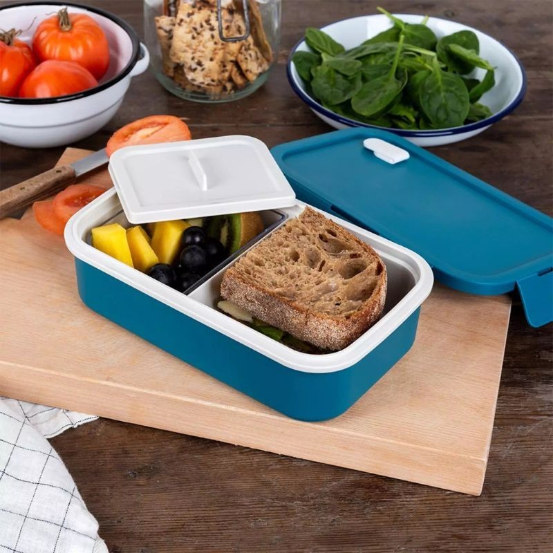Lunchbox mit herausnehmbarem Fach blau