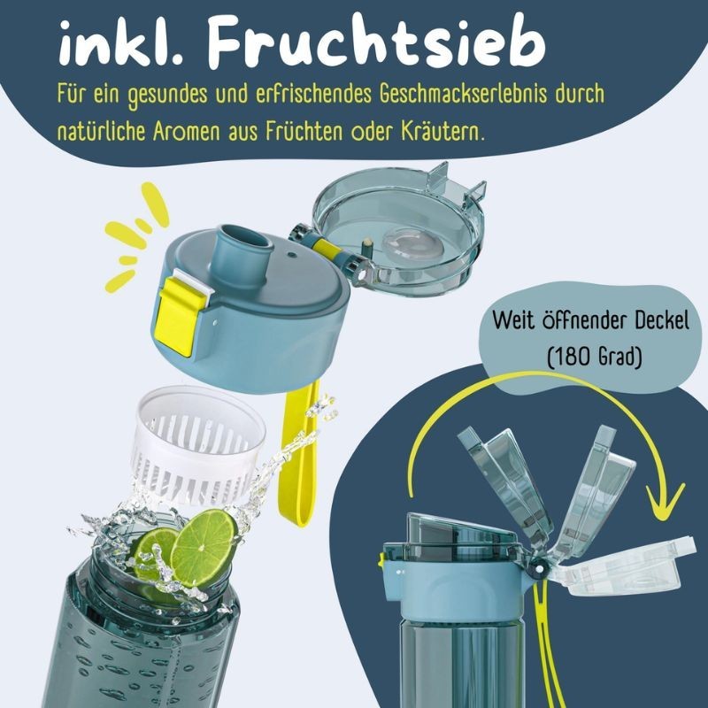 Trinkflasche Bearfoot blau 500ml