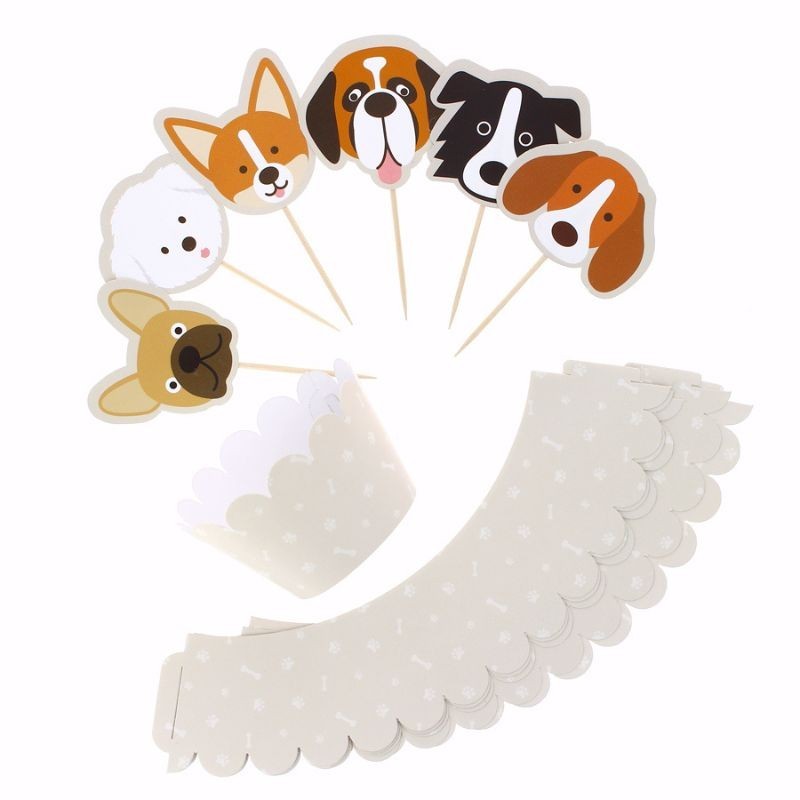 Cupcake Topper & Wrapper Hunde