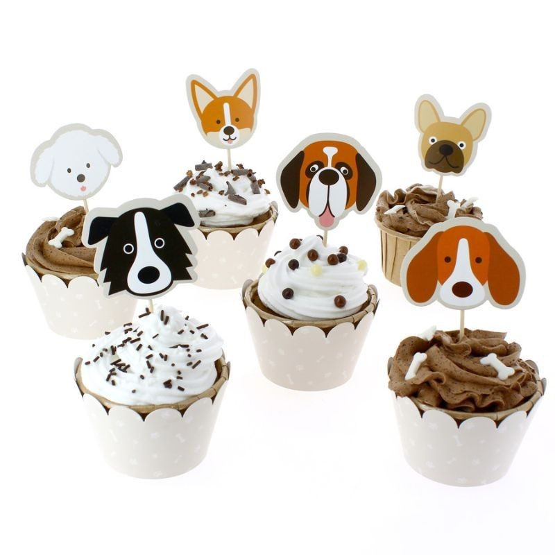 Cupcake Topper & Wrapper Hunde