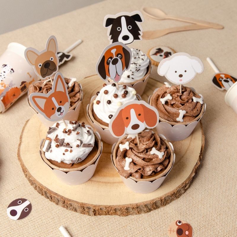 Cupcake Topper & Wrapper Hunde