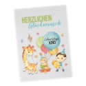 Geburtstagskarte Giraffe mit Button