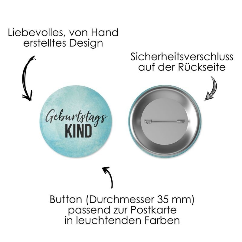 Geburtstagskarte Giraffe mit Button