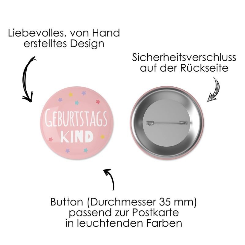 Geburtstagskarte Einhorn mit Button