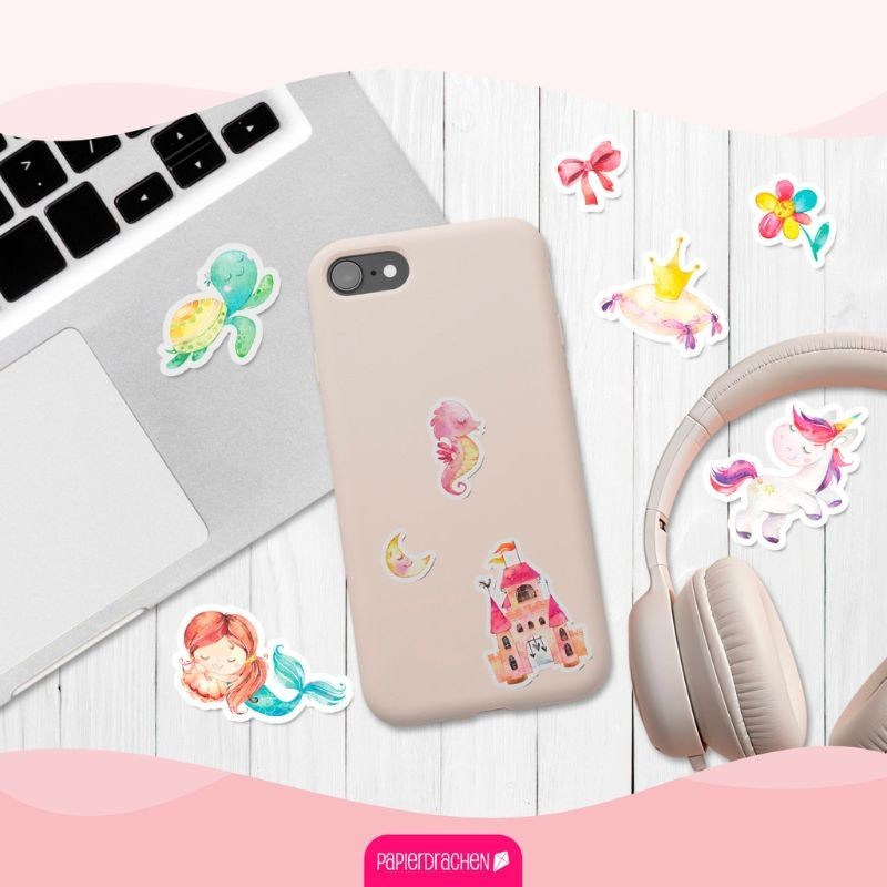 Sticker Set Einhorn, Prinzessin & Meerjungfrau