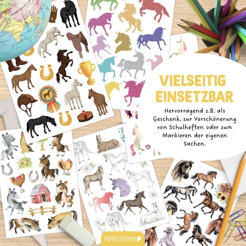 Sticker Set Pferde & Einhörner