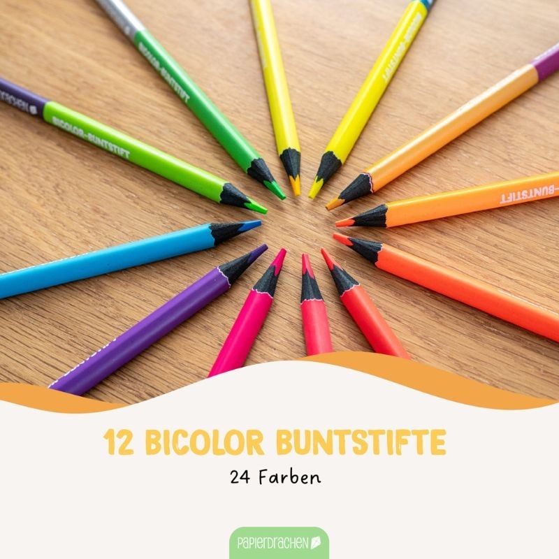 Farbstifte Set Bicolor metallic & neon