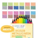 Farbstifte Set Bicolor metallic & neon