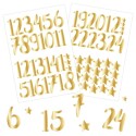 Adventskalender Zahlen Sticker gold