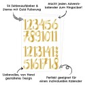 Adventskalender Zahlen Sticker gold