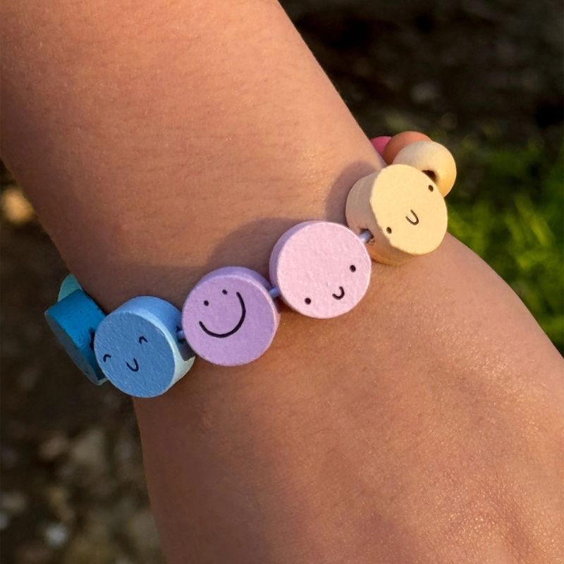 Holzperlen Set Smileys