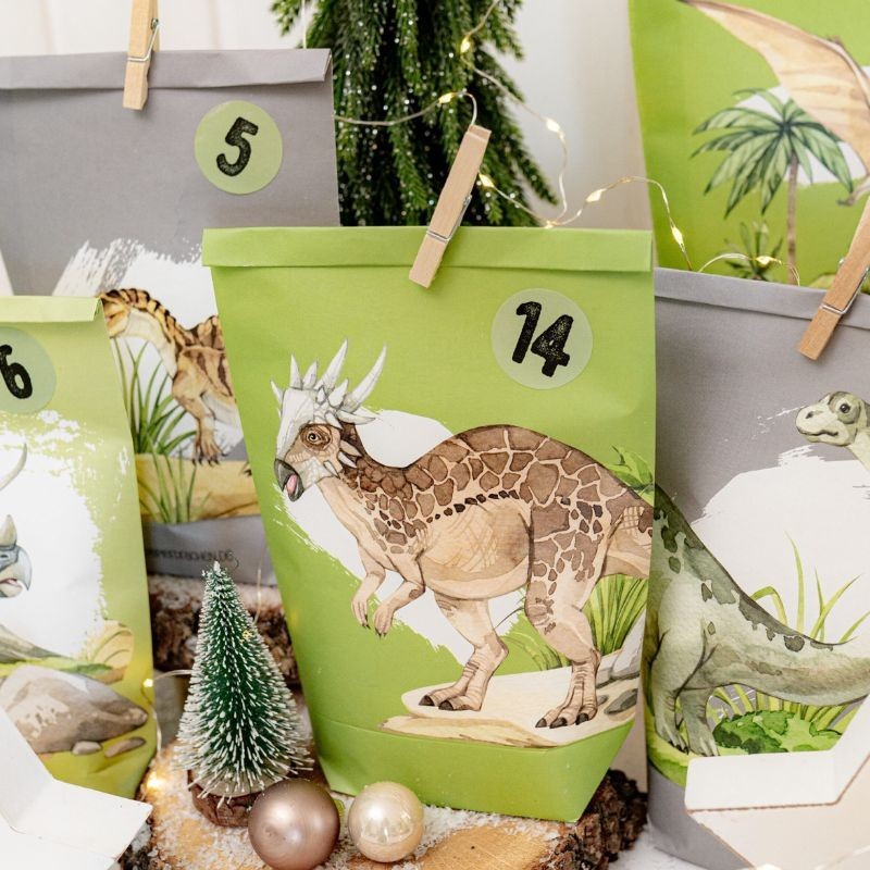 Adventskalender zum Befüllen Dinosaurier