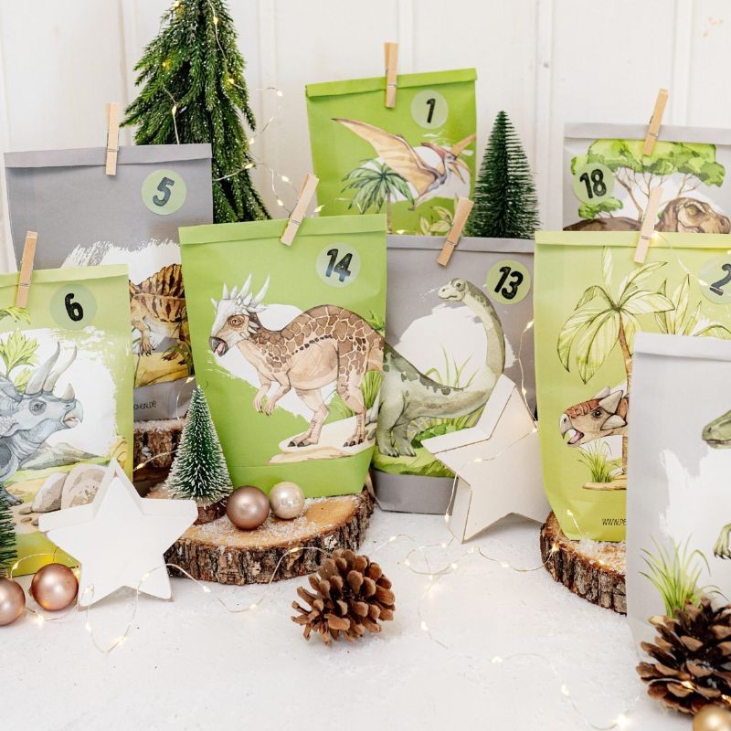 Adventskalender zum Befüllen Dinosaurier