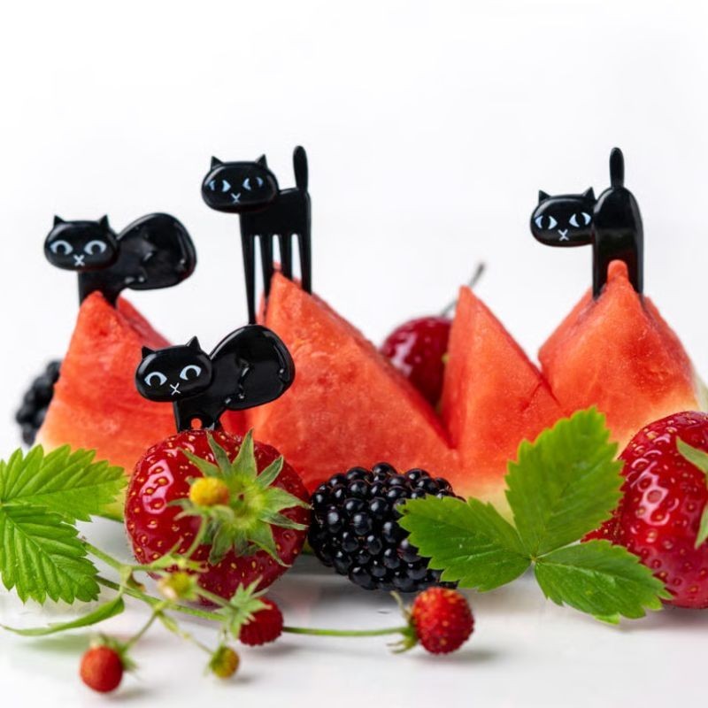 Bento Food Picks Piekser Katzen schwarz