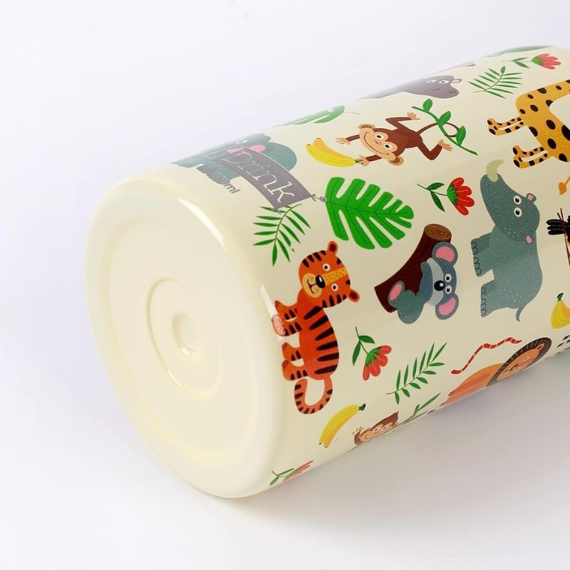 Trinkflasche Edelstahl Tiere orange