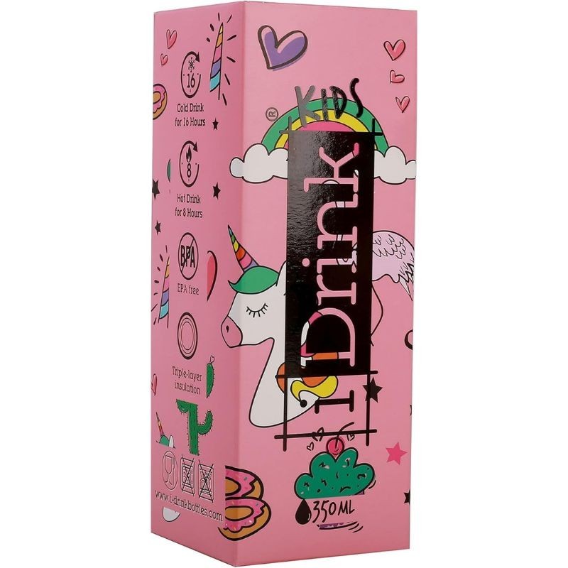 Trinkflasche Edelstahl Einhorn rosa
