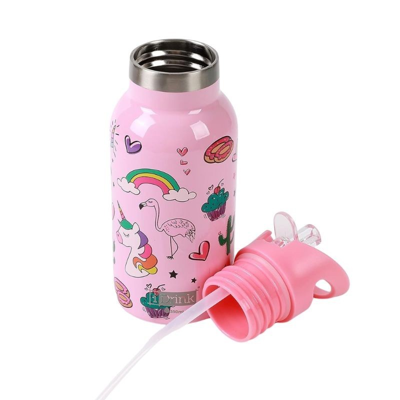 Trinkflasche Edelstahl Einhorn rosa