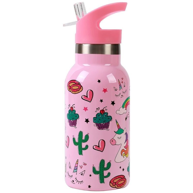 Trinkflasche Edelstahl Einhorn rosa