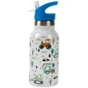 Trinkflasche Edelstahl Fahrzeuge blau
