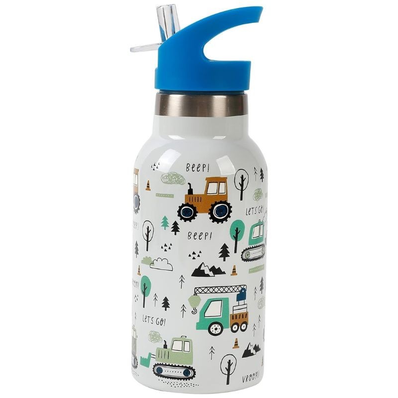 Trinkflasche Edelstahl Fahrzeuge blau
