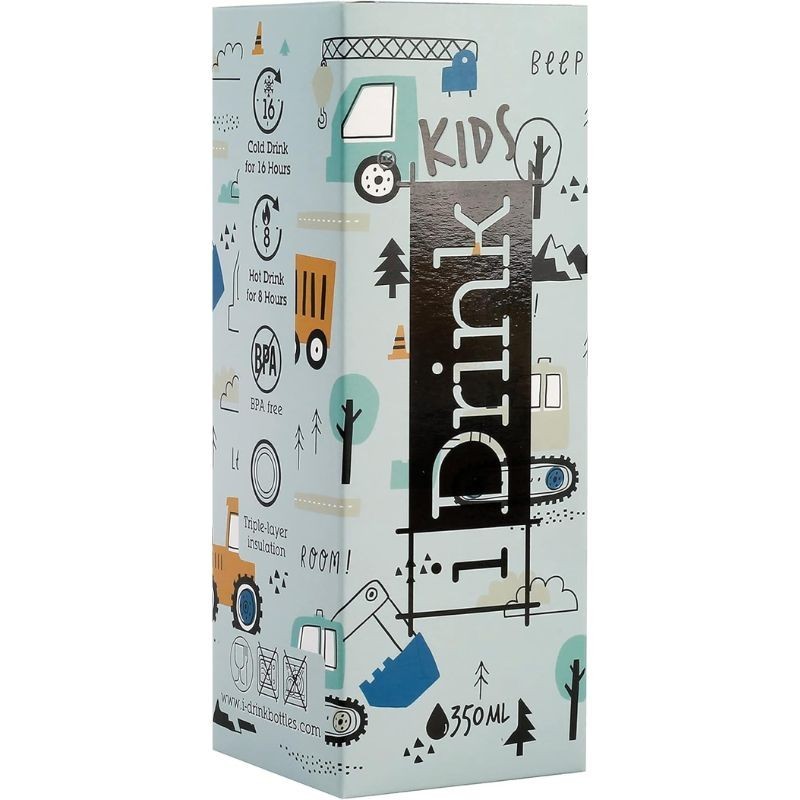 Trinkflasche Edelstahl Fahrzeuge blau