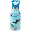 Trinkflasche Edelstahl Hai in blau