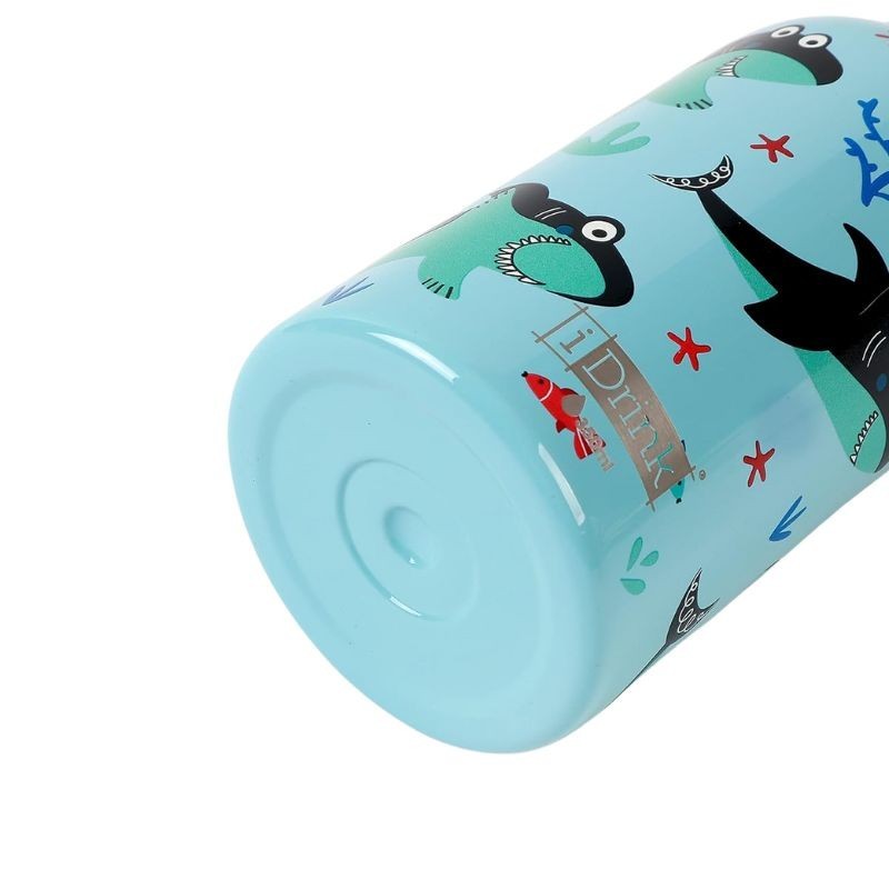 Trinkflasche Edelstahl Hai in blau